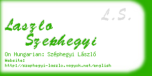 laszlo szephegyi business card